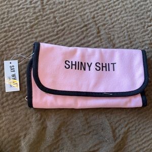 SHINY SHIT jewelry pouch makeup bag cosmetic pouch sassy funny about face design